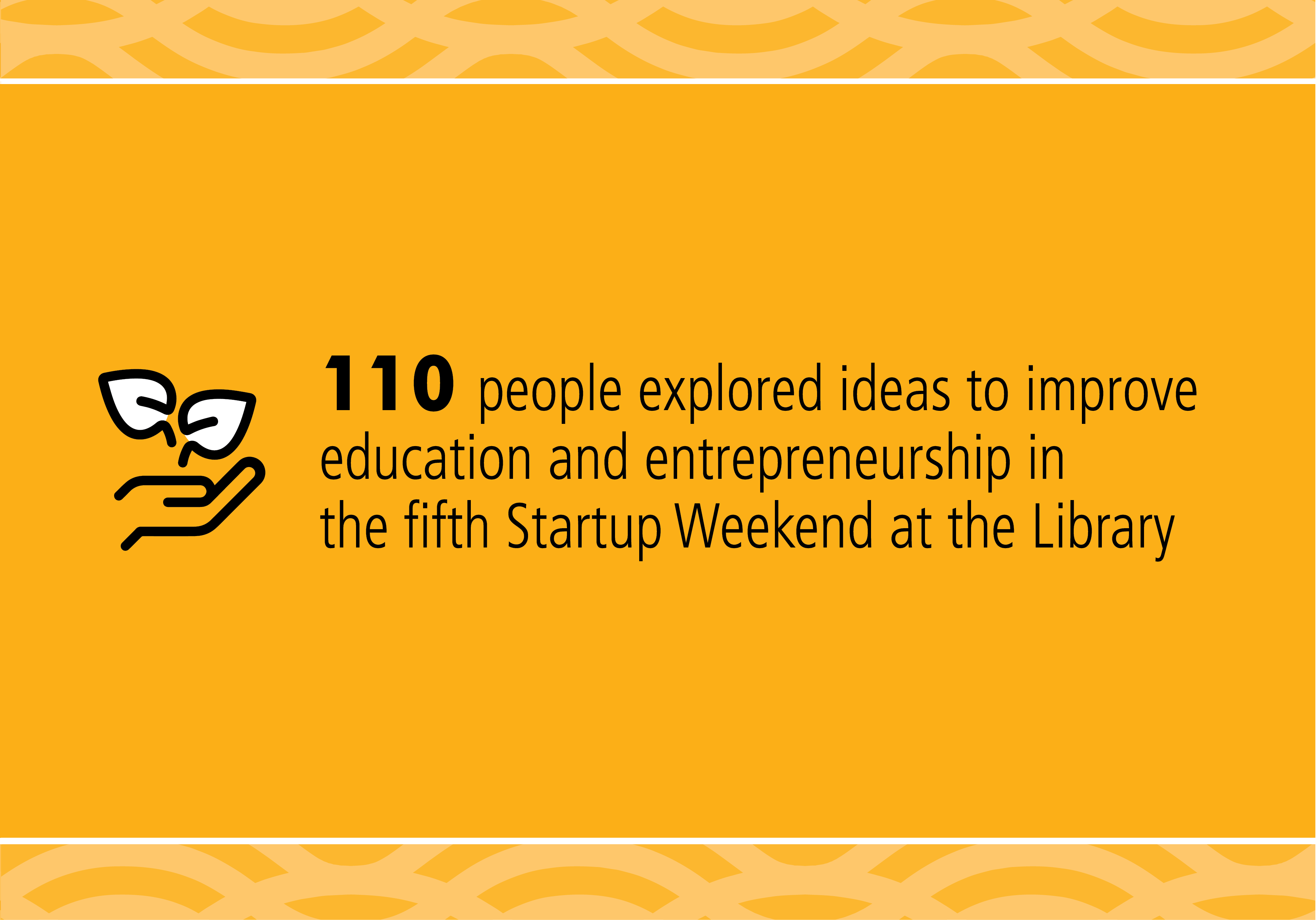 110 people explored ideas to improve education and entrepreneurship in the fifth Startup Weekend at the Library