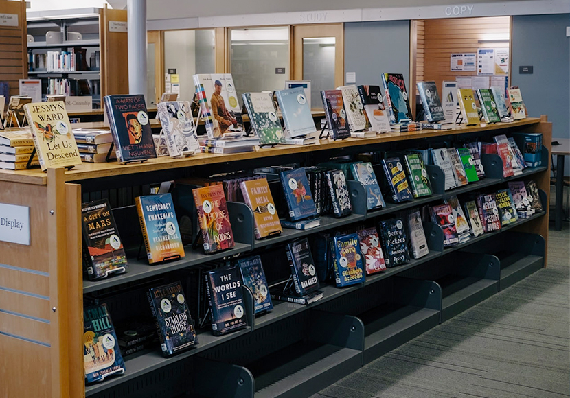 Shelves displaying Peak Picks books