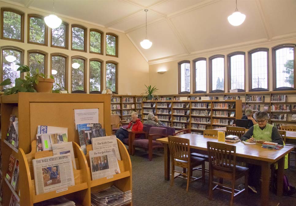 Library patron seating area at the Queen Anne Branch