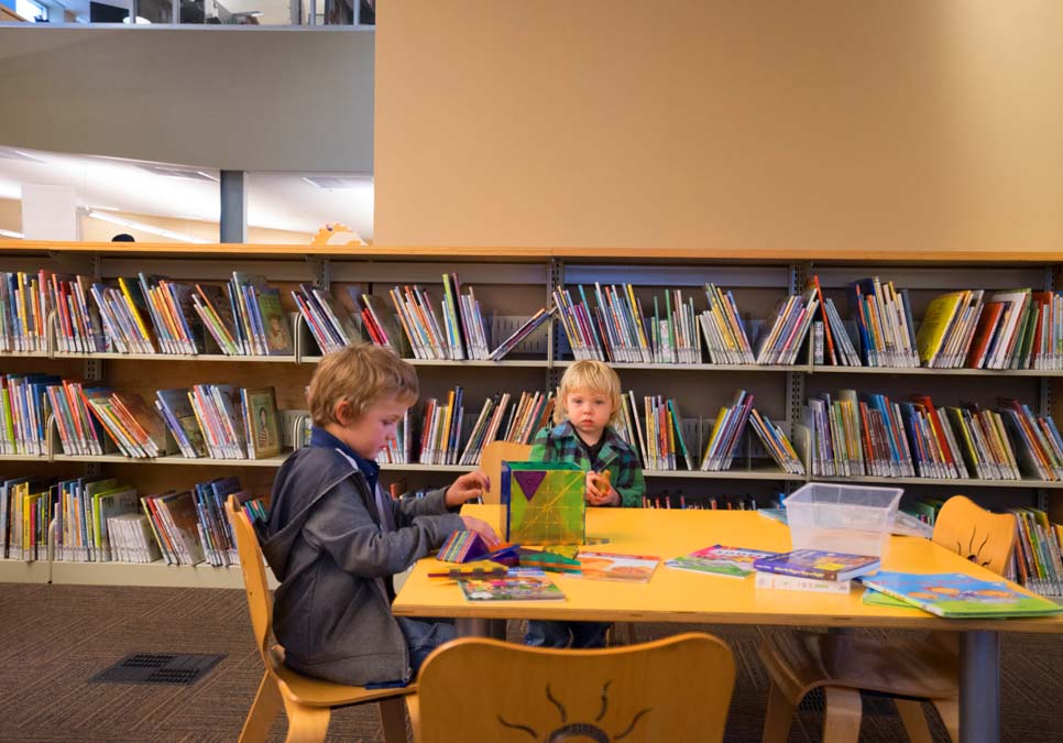 Children playing in the children’s area at the Southwest Branch