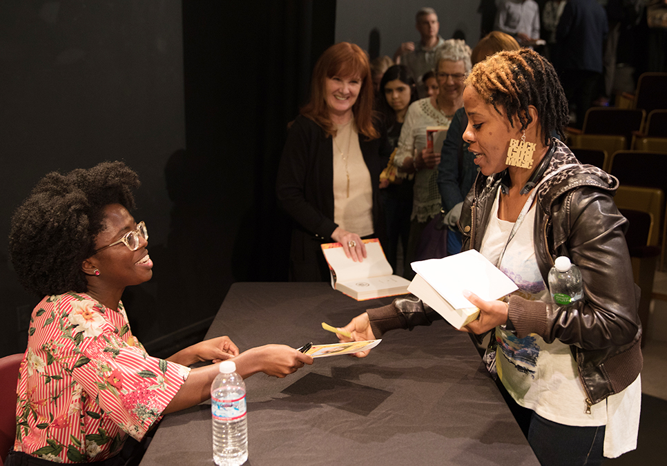 Yaa Gyasi meeting guest at Seattle Reads event at the Central Library