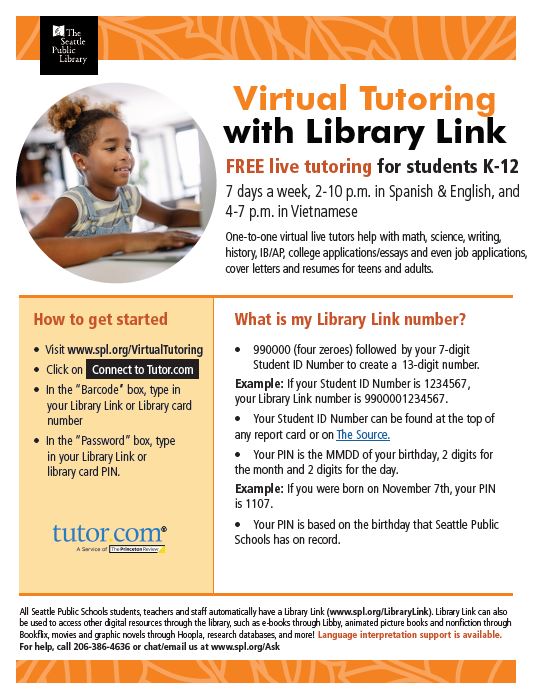 Library Link flier