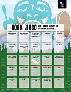 2018 teen book bingo card