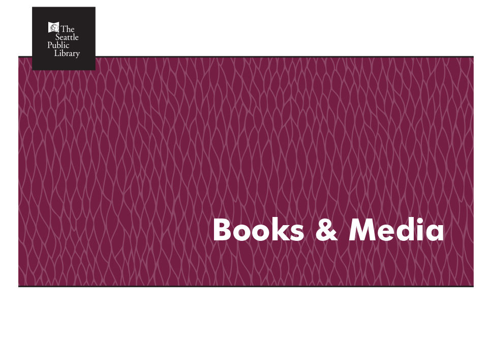 burgundy screen with the words "Books & Media"