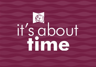 It's About Time text graphic